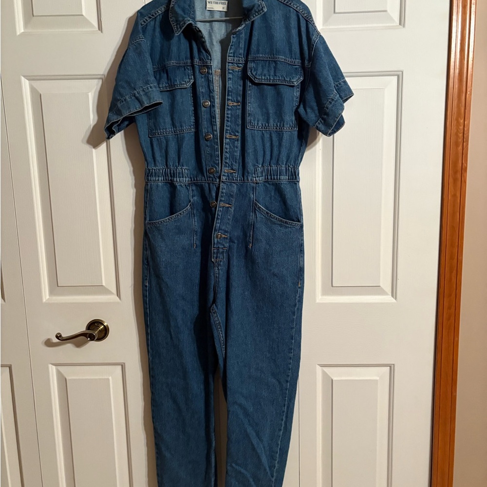 We The Free Blue Denim Top
